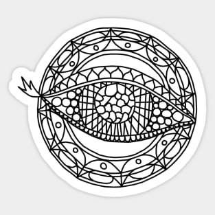 Eye of Geometry Fantasy Mandala Design Sticker